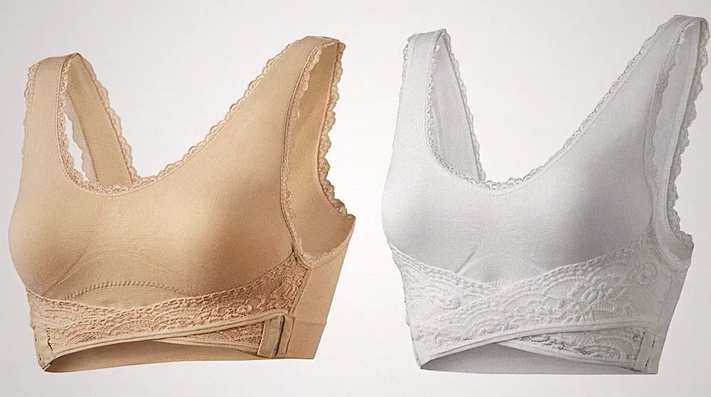 BH Damen Büstenhalter Spitzenbesatz 2er Set Orbisana Push-Up Gr 38/40 B-WARE