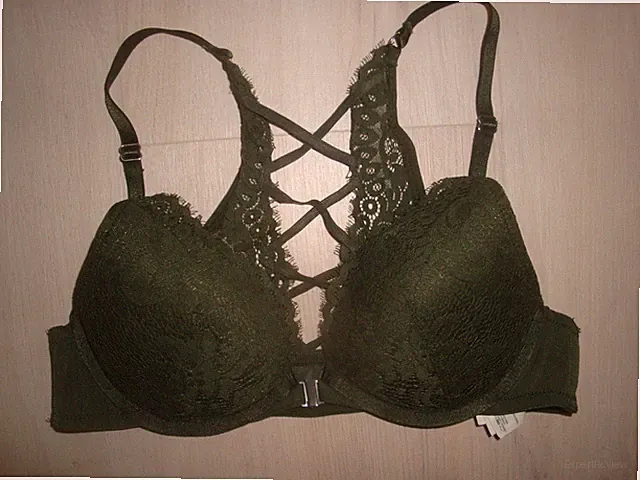 BH * gefütterte Cups * Vorderverschluss * Gr. 70 A * khaki grün * Hunkemöller
