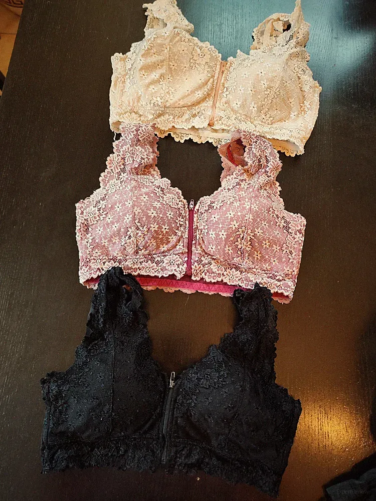 BH Größe L Ohne Bügel Mit Reißverschluss Vorne Push Up - Set 3 Stück