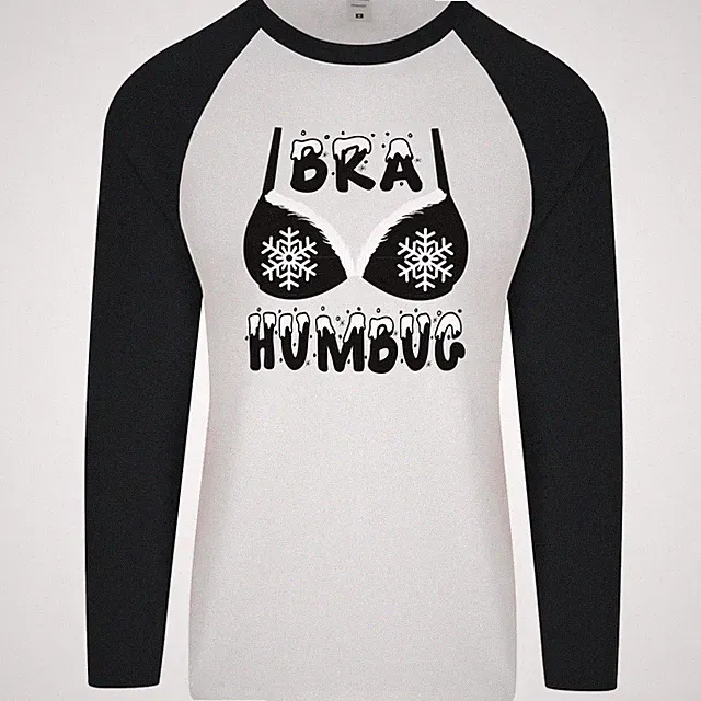 Bh Humbug Schneeflocken Lustige Weihnachten Herren L/S Baseball