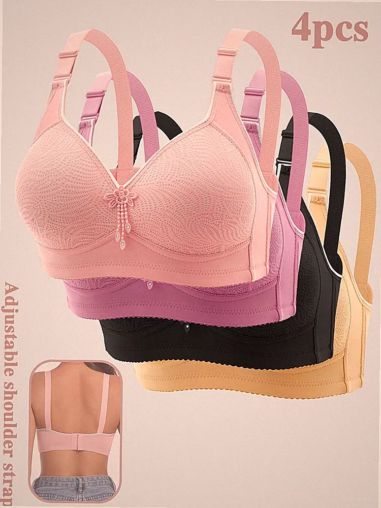 BH L XL XXL ohne Bügel Push up Schleife und Schmuckstein Spitze 4x Oese