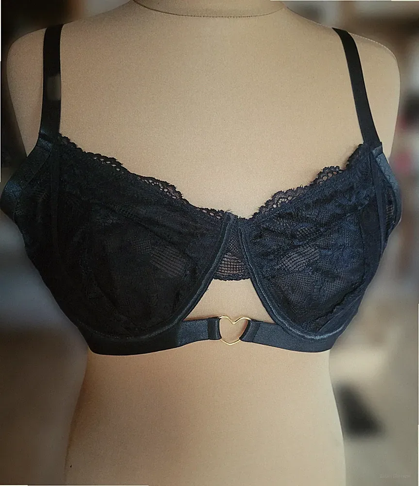 BH Mit Bügel 100C Schwarz Spitze Sexy Plus Size Große Größen
