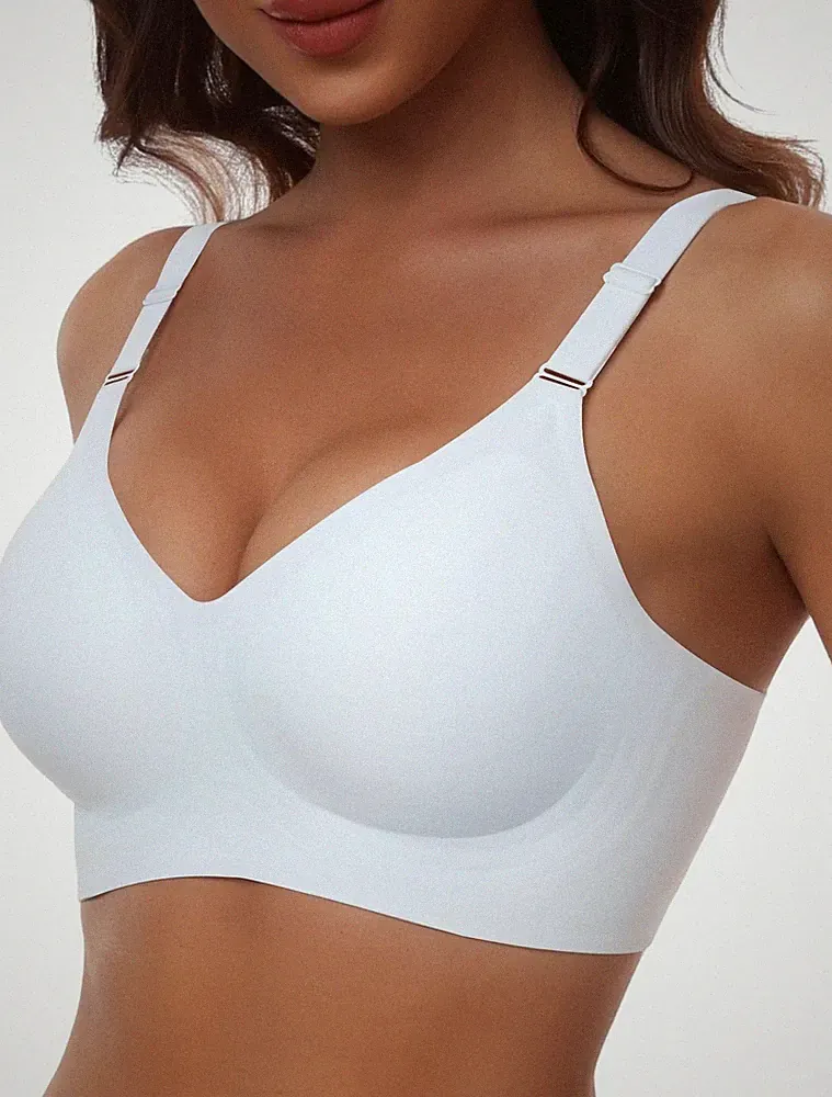 BH Nahtlos Ohne Bügel Damen Push-Up Vollabdeckung Komfort Weiß Gr. 2XL