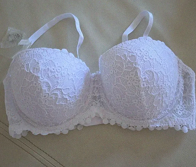 💝💝BH - NEU- GR.85 C - weiss - noch mit Ersatz transparente Träger