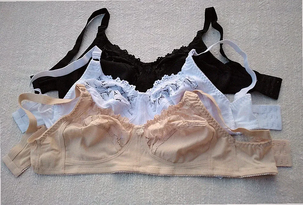 BH ohne Bügel, Minimizer, 2er Pack Baumwolle BHs für Damen mit Spitze 80-105 B C