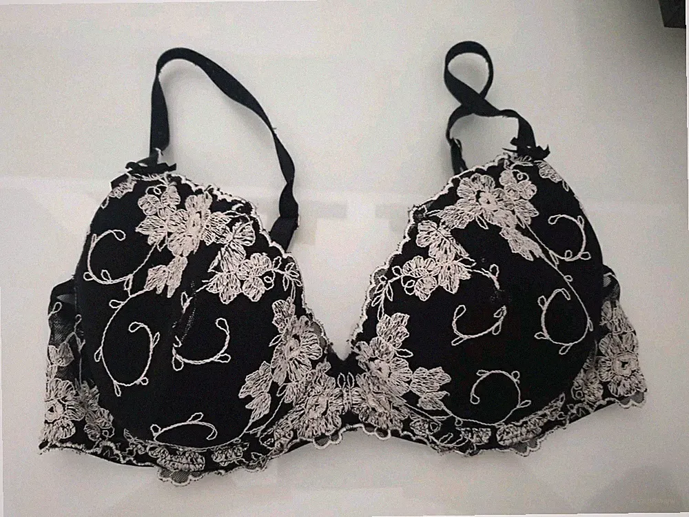 bh push up Schwarz Weiss Geblümt 80 B