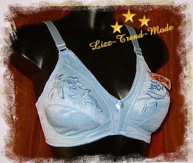 BH - Seidenglanz - bestickt - BIG SIZE / hellblau - EU-Gr. 100 E