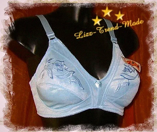 BH - Seidenglanz - bestickt - BIG SIZE / hellblau - EU-Gr. 80 E