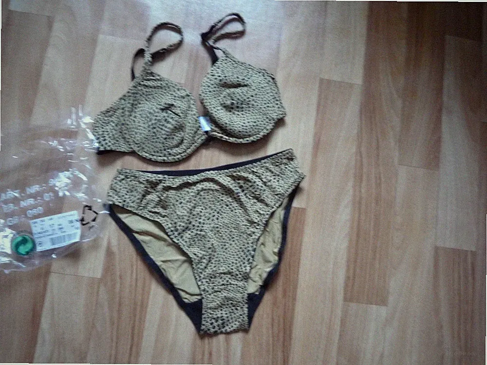 BH-Set braun mit schwarzer Punkteverzierung Push-up Größe 80A/40-42