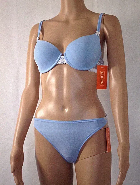 BH - Set, Bügel BH Softcup m. Slip „Casual“ 80B/42, hellblau