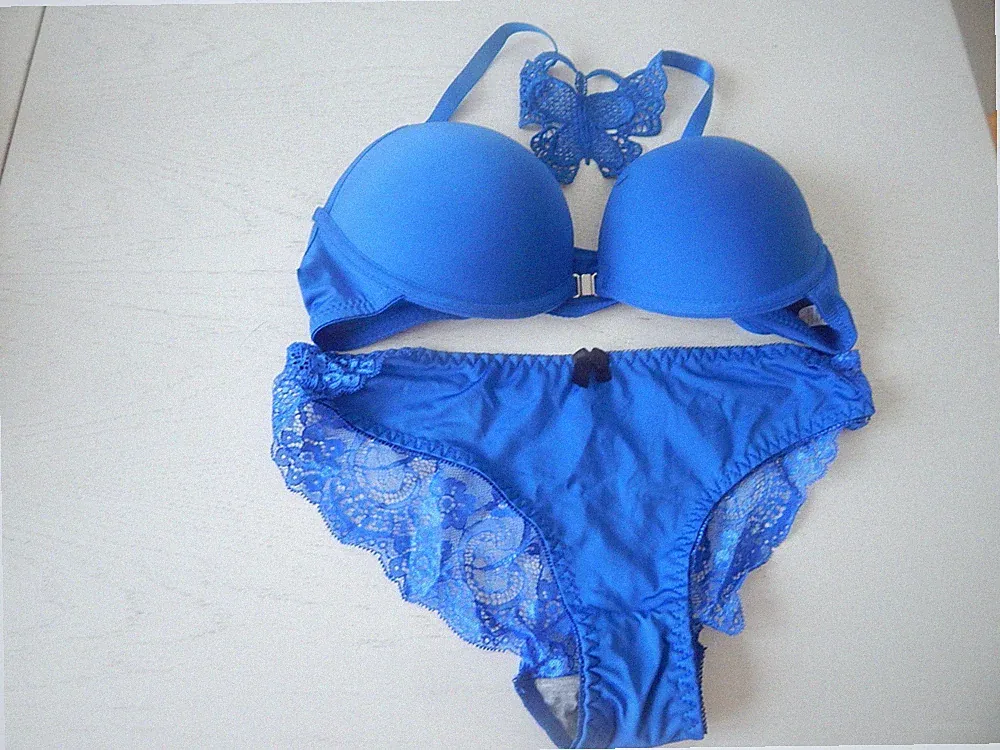 BH Set mit Push up BH 85B 80B blau XL Cheekster Spitze sexy Reizwäsche Dessous