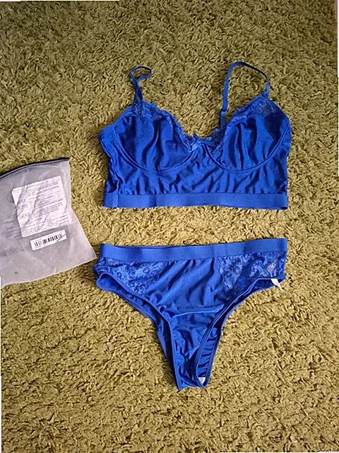 BH set mit Slip Gr. XL Neu Blau Ohne Verschluss und ohne Bügel