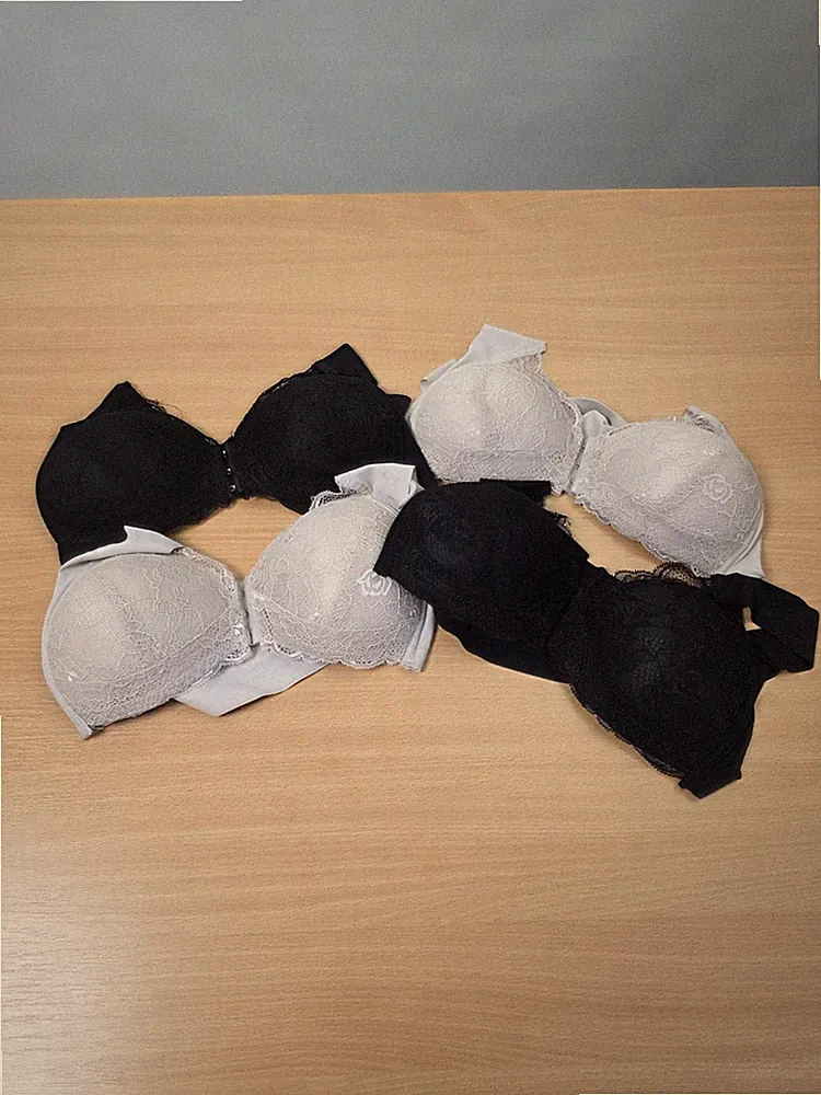 BH Spitzen Bustier Damen Gr. 3XL 4er Set Push-Up-BHs Verschluss Vorne