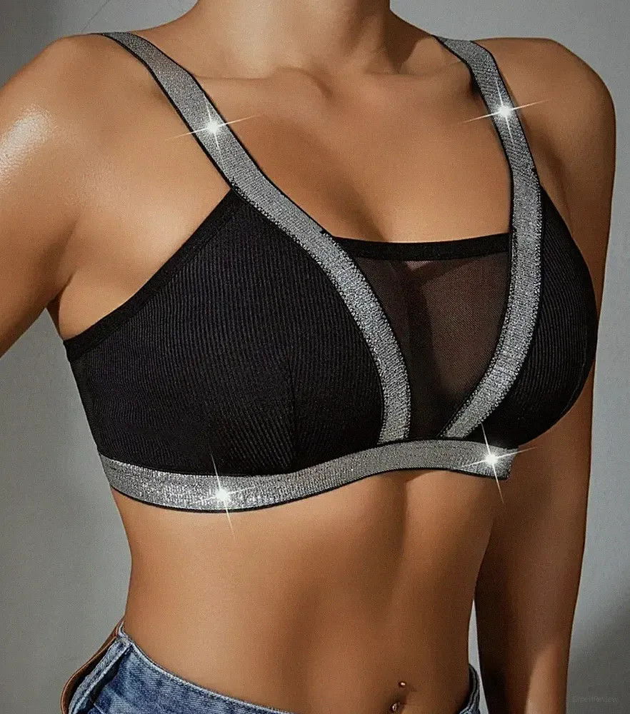 BH Top Bustier schwarz / silber Gr. S Cup B *NEU*