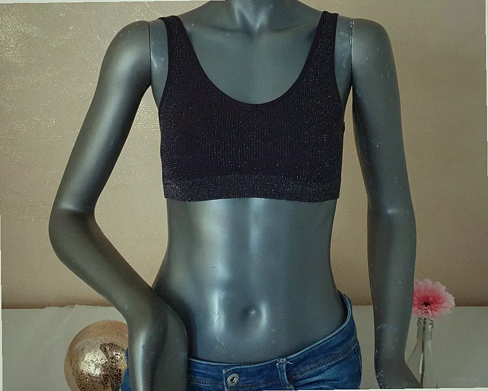 BH Top Bustier schwarz / silber Gr. S *NEU*