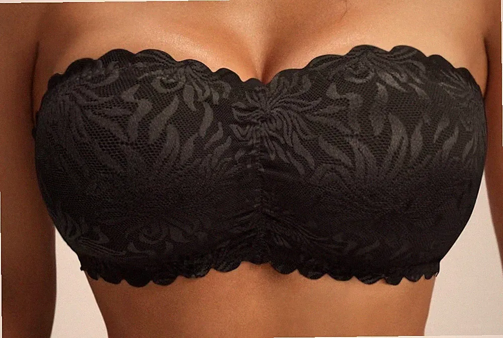 BH trägerlos, elastisch Spitzen BH Gr. L schwarz edles Design Neu