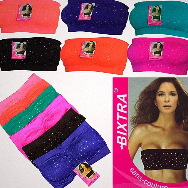 BH TV Push up Bra Bixtra Comfort Neon Farben Bustier Sport Top NEU