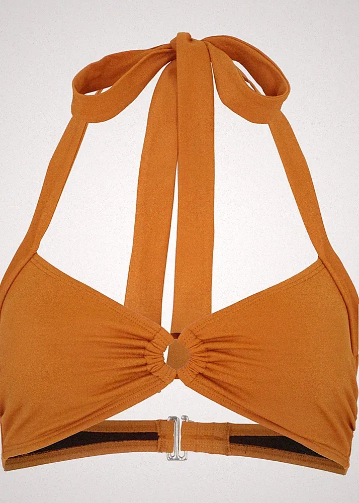 Bikini Oberteil aus recyceltem Polyamid Gr 36 Braun Bademode Schwimm-Bade-BH Neu