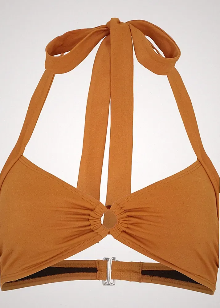 Bikini Oberteil aus recyceltem Polyamid Gr. 42 Braun Damen Schwimm-Bade-BH Neu
