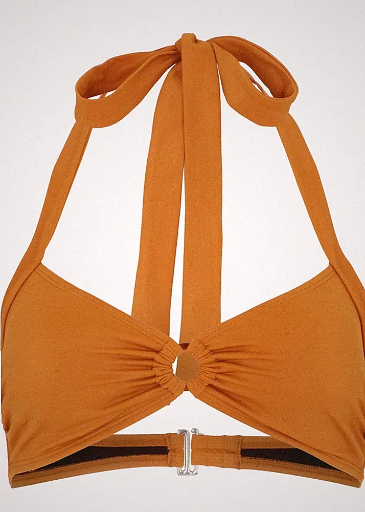 Bikini Oberteil aus recyceltem Polyamid Gr. 44 Braun Damen Schwimm-Bade-BH Neu