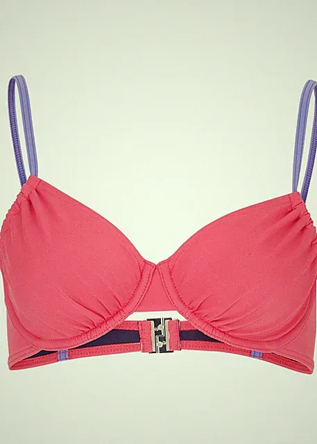 Bikini Oberteil aus recyceltem Polyamid Gr (80) B Lila Pink Schwimm-Bade-BH Neu*