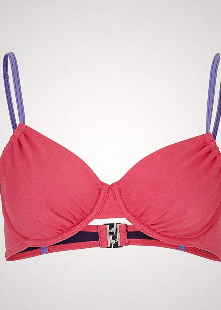 Bikini Oberteil aus recyceltem Polyamid Gr (80) D Lila Pink Schwimm-Bade-BH Neu*