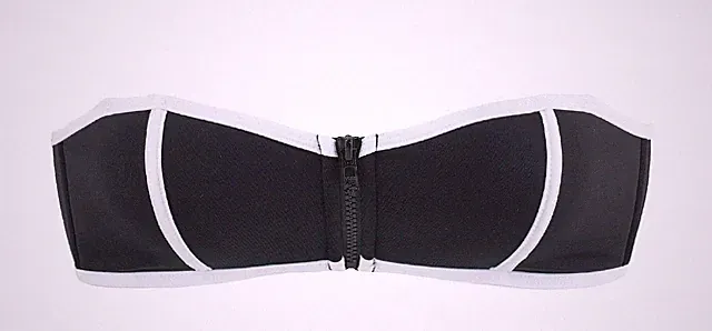 Bikini Oberteil Gr. 38 A/B Schwarz Weiß Bikinioberteil Schwimm-Bade-BH Neu