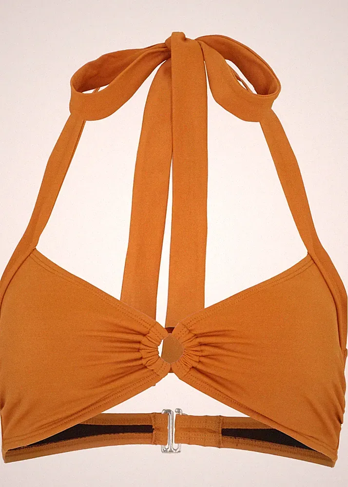 Bikini Oberteil Gr. 42 Braun Damen Bikinioberteil Bade-BH Neu*