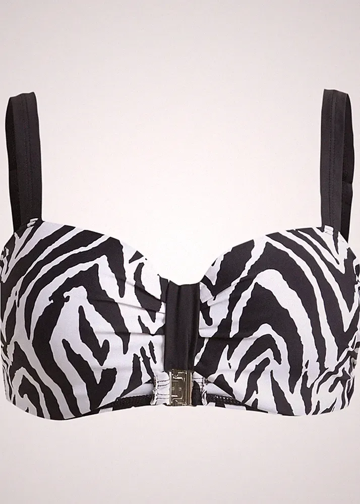 Bikini Oberteil Gr. (75) C Schwarz Weiß Damen Bikinioberteil Bade-BH Neu*