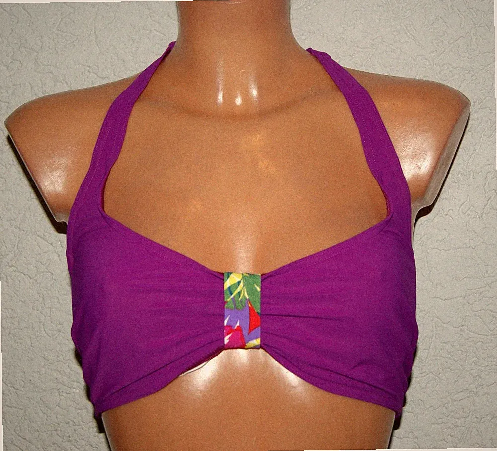 BIKINI - Oberteil SLOGGI Bandeau - BH Hibiscus Blossom gerafft 42 B * 44 B