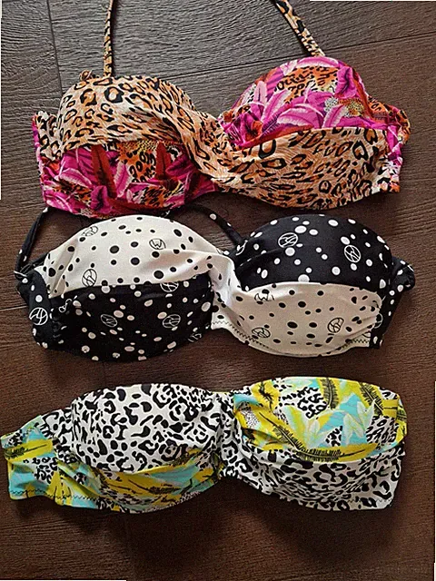 Bikini-Oberteile 3er Set Paket - Gr. 34