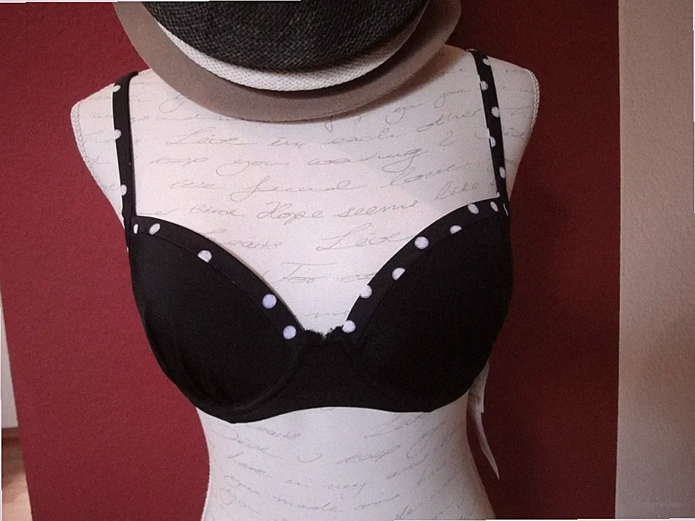 Bikini Top Oberteil Bade-BH 75 B Badeanzug schwarz/weiß Gina Benotti *NEU*