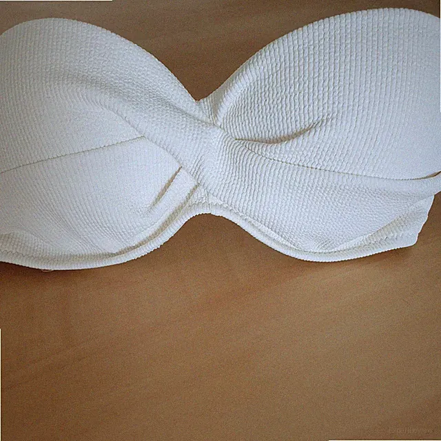Bikinitop 75 A Oysho NEU XS/S TOP gebr. weiß PushUp Bandeau BH Bügel Cups