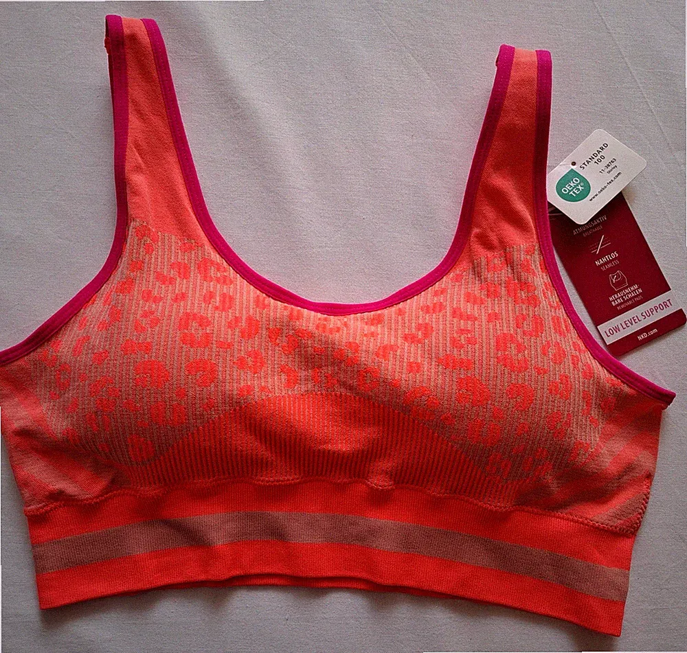bo_dy Damen Sport-BH mit Schalen 40/42 Polyamid Polyester Elasthan Jersey orange