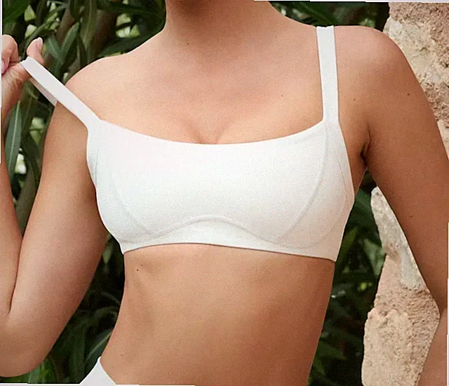 Bo+ Tee Soft Active Seam-Detail Sport BH in Creme - Damen XS Größe 4-6 Neu