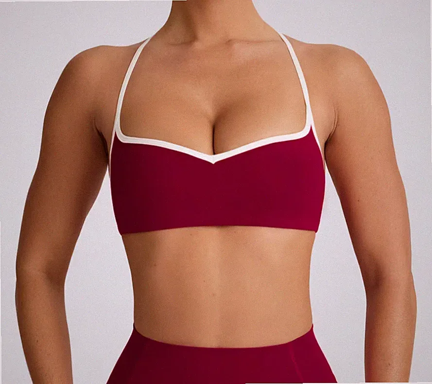 Bo+ Tee Soft Active Sport-BH mit Herzausschnitt in Rot - Damen XS Größe 4-6 Neu