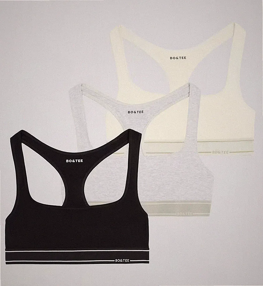 Bo + Tee U-Ausschnitt Bralette Paket x3 in Multi - Größe Medium - Neu ohne Karton