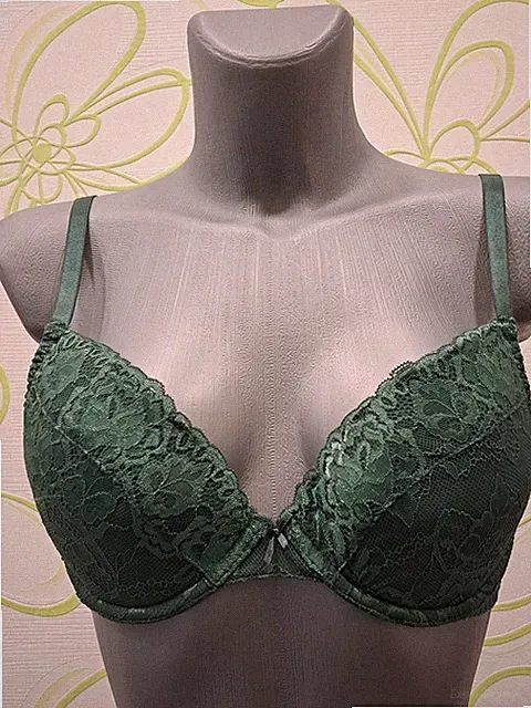 Bodyflirt Push Up BH mit Bügel und Spitze grün rot weiß 80 B C 924040 931857