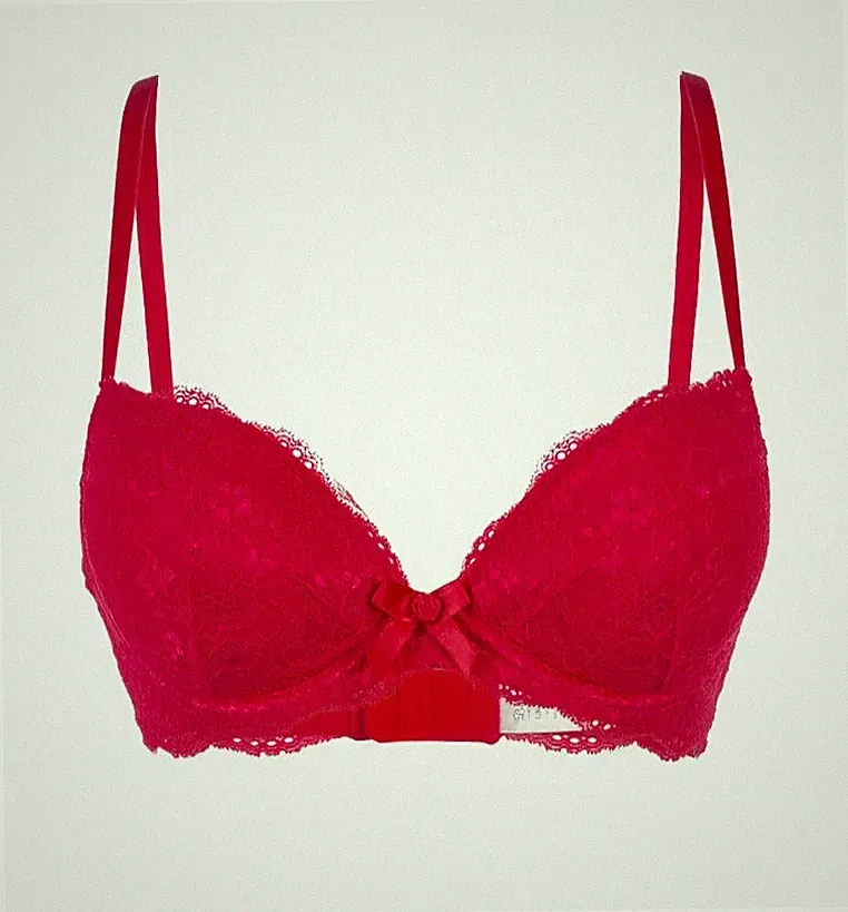 Boux Avenue Damen Bügel Plunge BH Erdbeerrot Größe 32F
