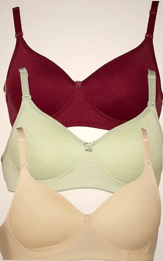 Bra BH-Sets Damen BH 3er BHs Set Bustier Bügelloser Gepolstert Push-Up-BH Bras