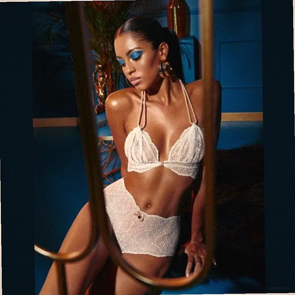Bracli Sydney BRA creme Reizwäsche BH Schlaufe Perlen ohne Bügel transparent