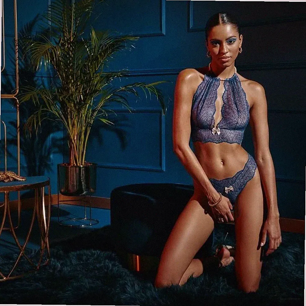 Bracli Sydney BRALETTE blau BH mit Schlaufe Perlen Reizwäsche Transparent Sexy