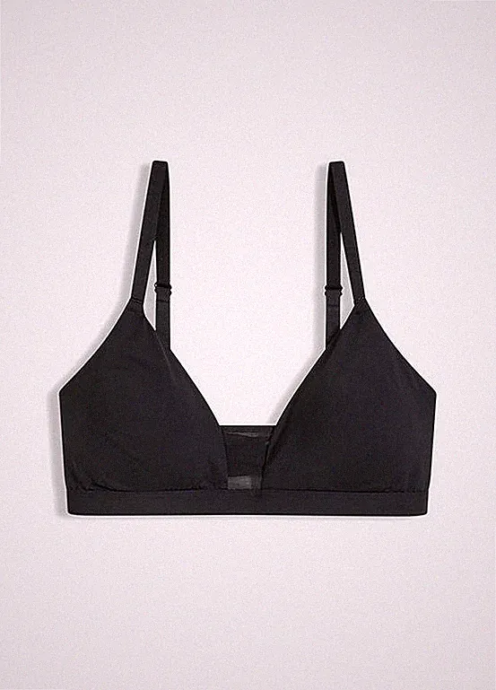 Bralette-BH Gr. 42 Schwarz Damen Triangel BH Unterwäsche Neu