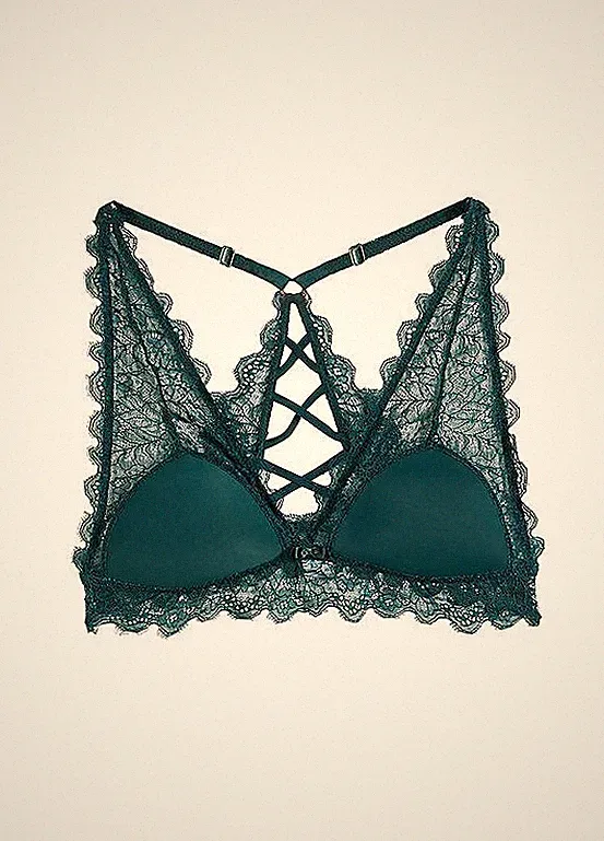 Bralette Gr. 40 Mattgrün Damen-BH Bustier-Top Triangel BH Neu