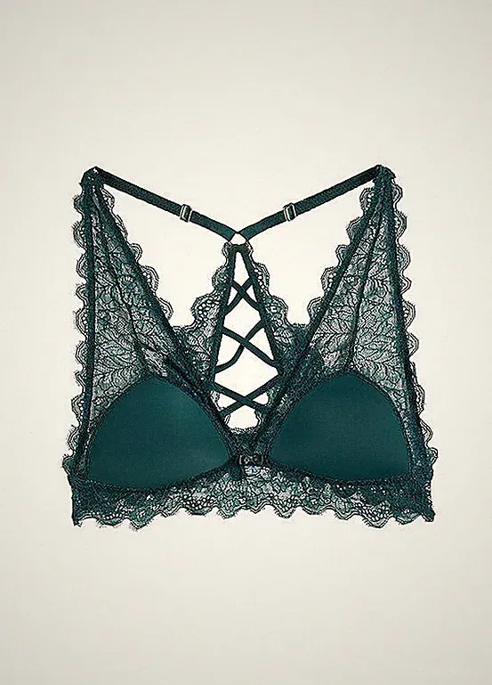 Bralette Gr. 42 Mattgrün Damen-BH Bustier-Top Triangel BH Neu