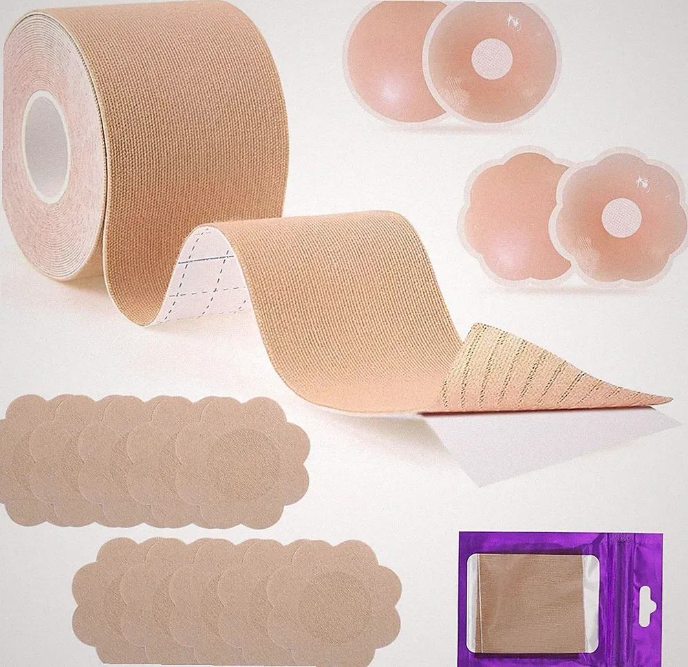 Brusttape Baumwolle 5cm Hautfreundlich Push-Up Rückenfrei Große Brüste Set