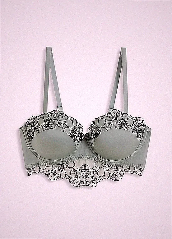 Bügel-Balconette-BH Gr. 75 Cup B Graugrün Damen Unterwäsche Unterhemd Neu