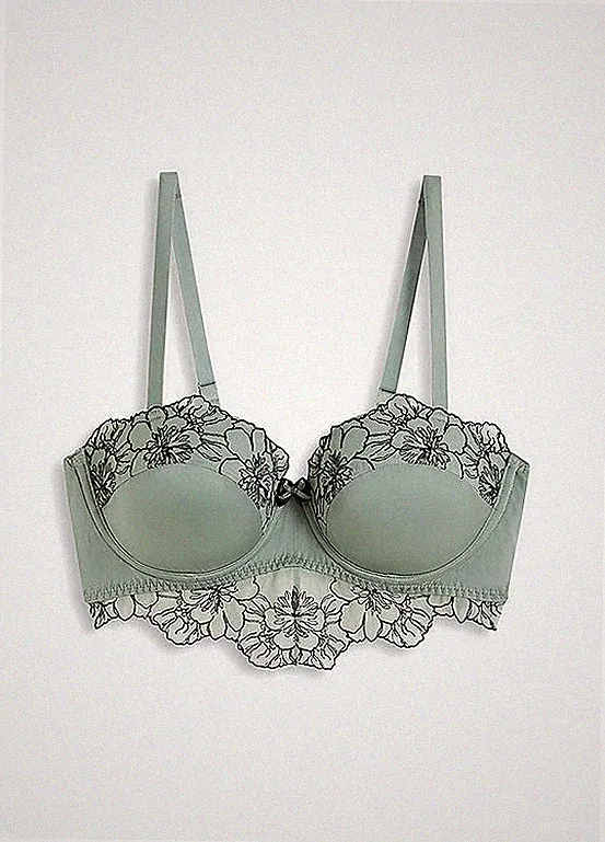 Bügel-Balconette-BH Gr. 95 Cup B Graugrün Damen Bra Unterwäsche Neu*