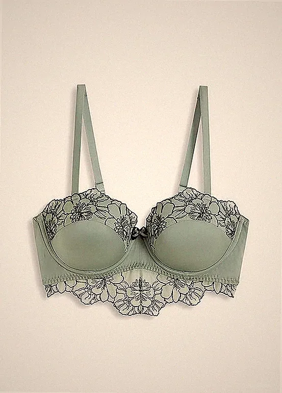 Bügel-Balconette-BH Gr. 95 Cup B Graugrün Damen Unterwäsche Unterhemd Neu
