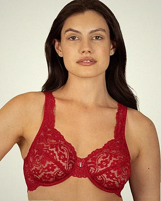 Bügel-BH 75D rot Spitze undurchsichtig 2er Pack Smart & Sexy Damenwäsche